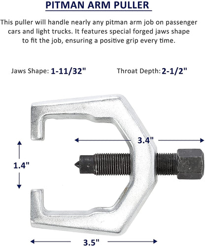 ball joint separator, arm puller tool, front end service kit, pitman arm removal tool, tie rod removal kit, car suspension tools, mechanic tool set, vehicle steering repair