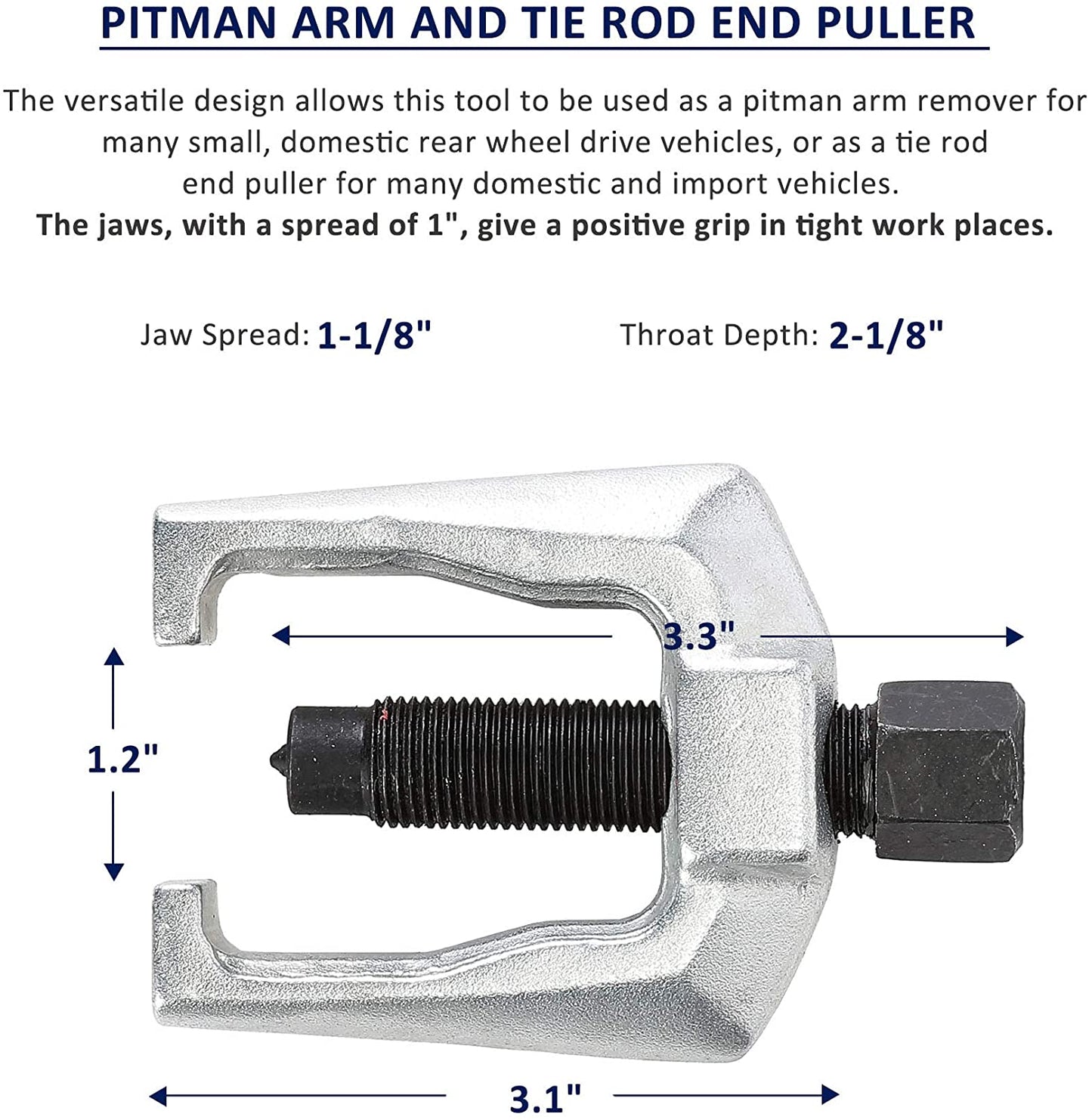 ball joint separator, arm puller tool, front end service kit, pitman arm removal tool, tie rod removal kit, car suspension tools, mechanic tool set, vehicle steering repair
