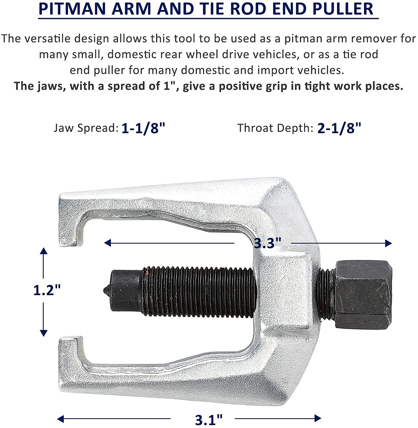 ball joint separator, arm puller tool, front end service kit, pitman arm removal tool, tie rod removal kit, car suspension tools, mechanic tool set, vehicle steering repair
