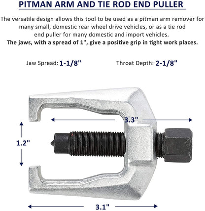 ball joint separator, arm puller tool, front end service kit, pitman arm removal tool, tie rod removal kit, car suspension tools, mechanic tool set, vehicle steering repair