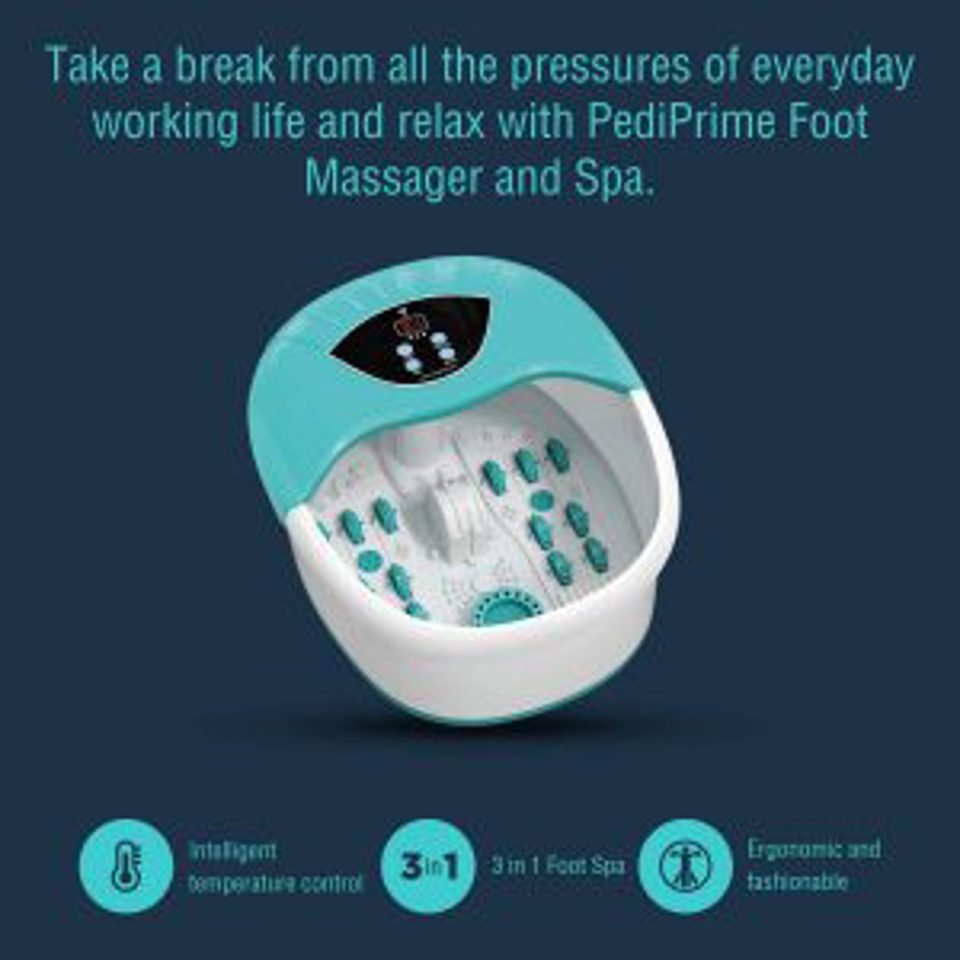 New 5 - in - 1 Foot Spa and Bath Massager with Heat – Stress Relief, Bubbles, Vibration, and Massage Rollers | Model 1224FS - with | Sold by Uncle Wiener's Wholesale