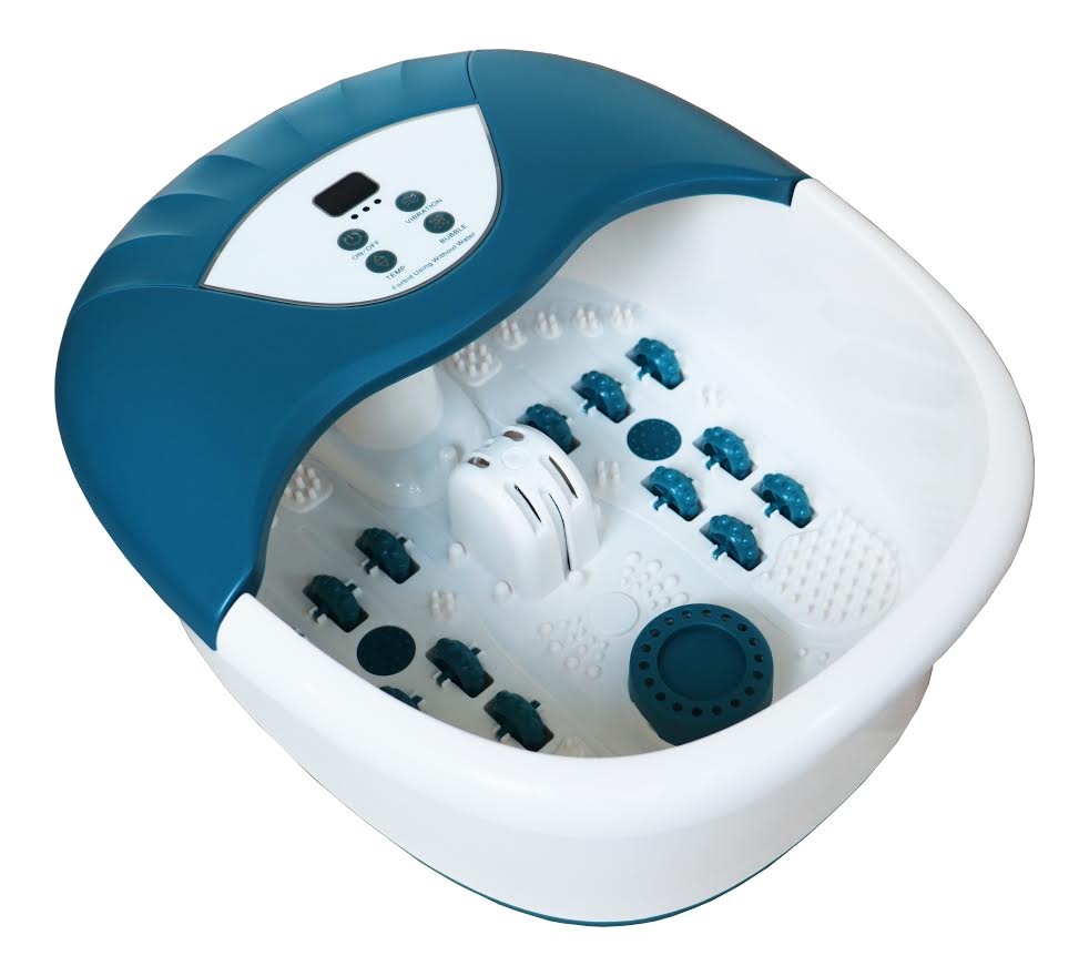 New 5 - in - 1 Foot Spa and Bath Massager with Heat – Stress Relief, Bubbles, Vibration, and Massage Rollers | Model 1224FS - with | Sold by Uncle Wiener's Wholesale