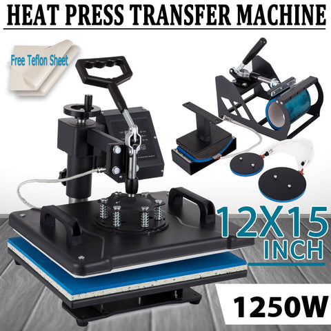 New 5 - in - 1 Heat Press Machine – Swing Away Sublimation Press for T-Shirts, Hats, Mugs & Plates HP5IN1H - with | Sold by Uncle Wiener's Wholesale