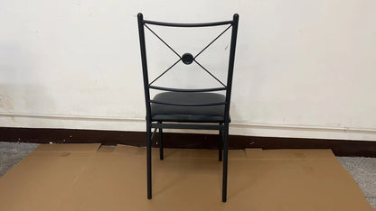 “Black metal dining table set with 4 chairs in modern kitchen”

“Compact 5-piece dining set with faux leather seats”

“Close-up of black chair with slatted back and cushioned seat”

“Space-saving dining table with wood grain finish”

“Modern 5-piece table and chair set for apartments”