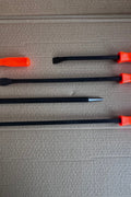 Set of 5 heavy-duty pry bars with red ergonomic grips

Close-up of steel pry bars arranged in foam insert

Demolition pry bar kit with grip handles

Automotive pry tools set displayed on workbench