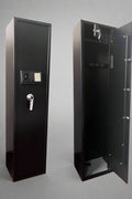 5-gun steel safe cabinet front view with ammo compartment

Compact gun safe cabinet for closet installation

Tamper-resistant lock system on steel gun cabinet

Gun cabinet with separate ammo storage lockbox

Wall-mounted secure gun storage cabinet

Home and office firearm safety cabinet

