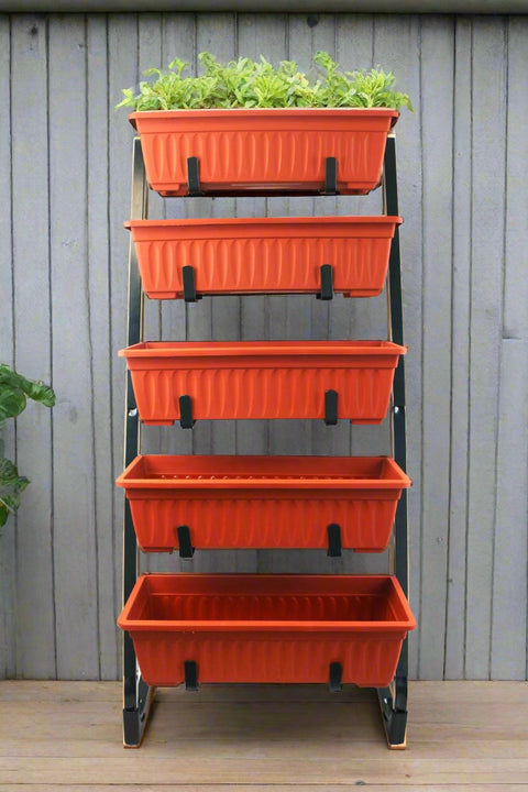 5 Tier Vertical Garden Planter Box with Food-Grade Bins – Space Saving Patio Planter
