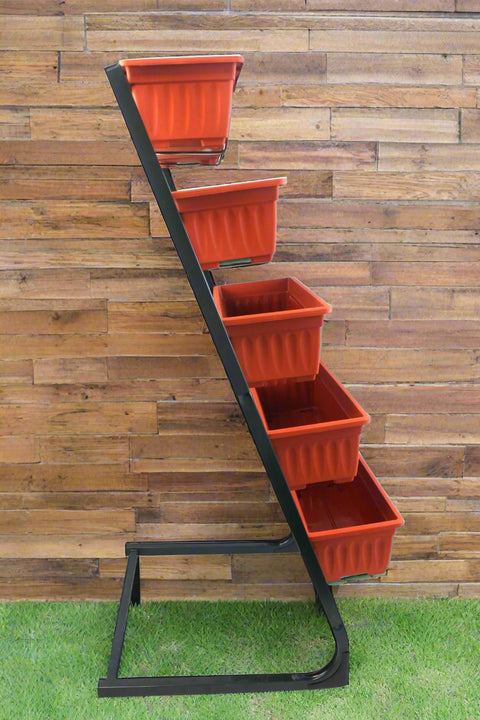 5 Tier Vertical Garden Planter Box with Food-Grade Bins – Space Saving Patio Planter
