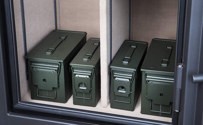 Stackable rugged steel ammo storage containers
