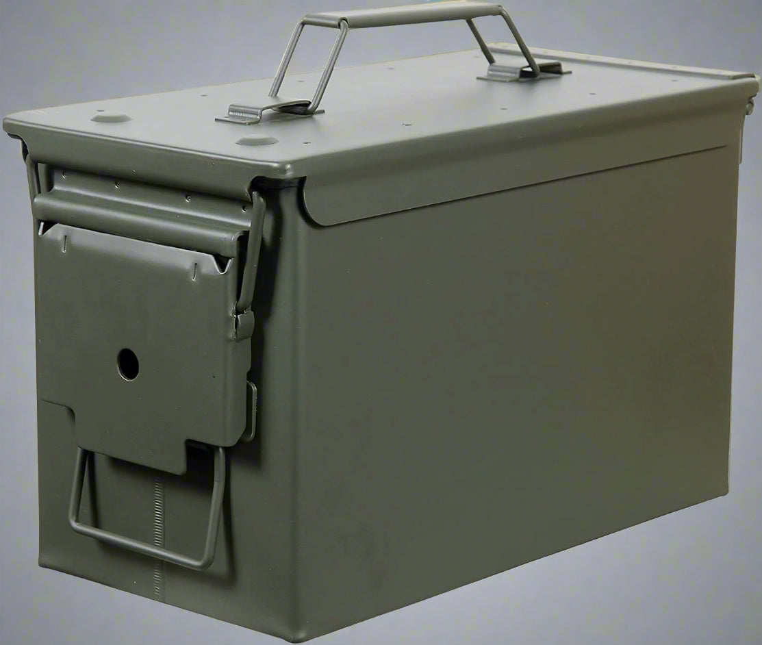 50 Cal heavy-duty waterproof metal ammo can with rubber seal