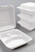 NEW (50) FOOD TAKE OUT TRAY COMPARTMENT CLAM SHELL - with | Sold by Uncle Wiener's Wholesale
