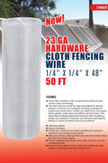 "50 ft 23-Gauge Galvanized Hardware Cloth Fence Roll"

"1/4 inch x 1/4 inch Mesh Galvanized Wire for Garden Fencing"

"Strong Hardware Cloth for Animal Enclosures and Pest Barriers"

"Heavy-Duty 23 GA Galvanized Wire Mesh Roll"

"Outdoor Garden Fencing 1/4 inch Mesh Hardware Cloth"