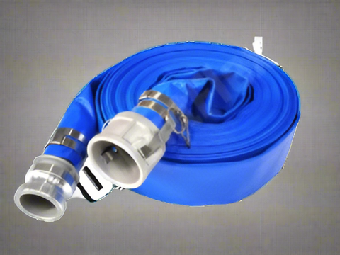 Coiled 50 FT PVC Layflat Discharge Hose with Metal Fittings – Blue

Close-Up of PVC Hose Fittings and Coupler

50 FT Reinforced Irrigation Hose with Clamp Fittings – 2 Inch

Heavy-Duty PVC Layflat Hose for Water Pumping and Transfer

Multiple Sizes of Blue PVC Water Discharge Hose with Connectors