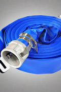 Coiled 50 FT PVC Layflat Discharge Hose with Metal Fittings – Blue

Close-Up of PVC Hose Fittings and Coupler

50 FT Reinforced Irrigation Hose with Clamp Fittings – 2 Inch

Heavy-Duty PVC Layflat Hose for Water Pumping and Transfer

Multiple Sizes of Blue PVC Water Discharge Hose with Connectors