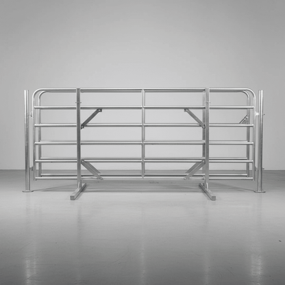 New 5.0 ft Tall 6 - Bar Farm Gate – Heavy - Duty Steel Cattle & Livestock Fence Panel | Ranch, Field, Corral Gate - Fencing with 5 FT X 12 FT FARM GATE | Sold by Uncle Wiener's Wholesale