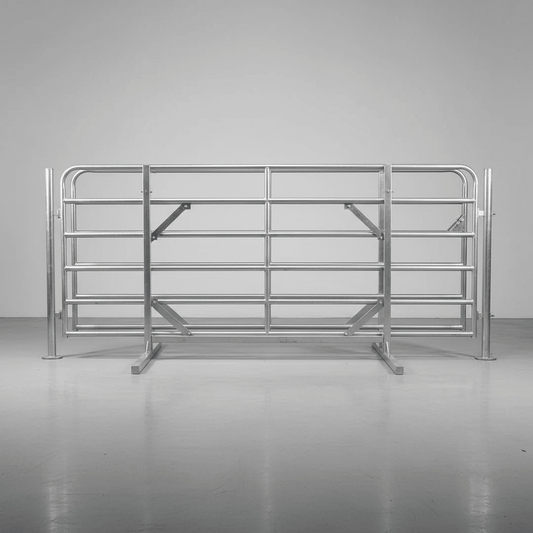 New 5.0 ft Tall 6 - Bar Farm Gate – Heavy - Duty Steel Cattle & Livestock Fence Panel | Ranch, Field, Corral Gate - Fencing with 5 FT X 12 FT FARM GATE | Sold by Uncle Wiener's Wholesale