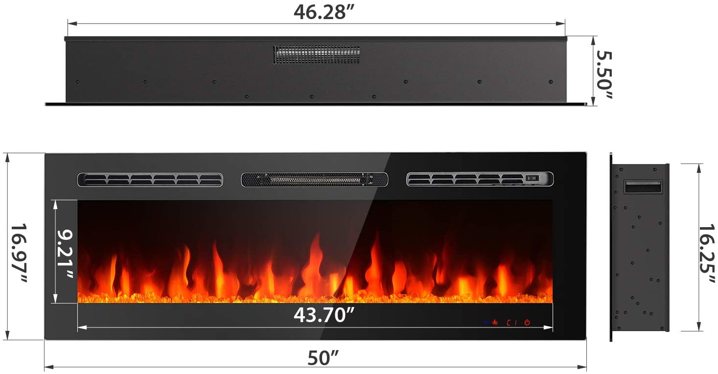 NEW 50 IN RECESSED ELECTRIC FIREPLACE 1500W & REMOTE WITH HEATER LED - with | Sold by Uncle Wiener's Wholesale