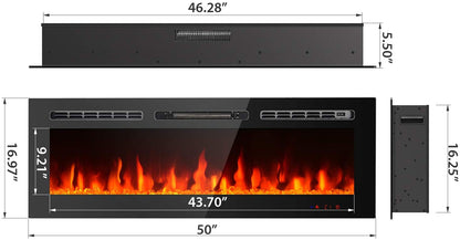 NEW 50 IN RECESSED ELECTRIC FIREPLACE 1500W & REMOTE WITH HEATER LED - with | Sold by Uncle Wiener's Wholesale