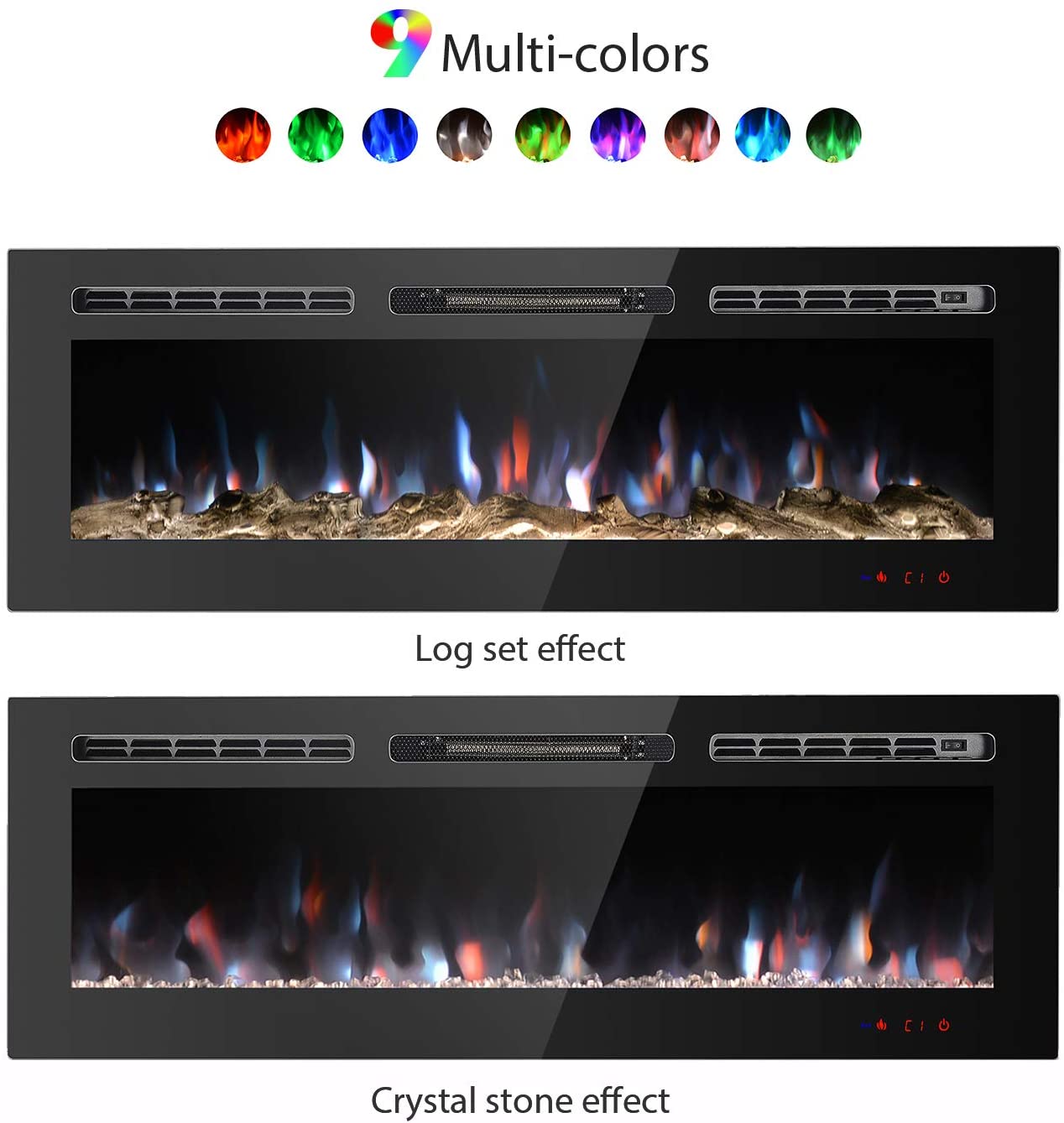 NEW 50 IN RECESSED ELECTRIC FIREPLACE 1500W & REMOTE WITH HEATER LED - with | Sold by Uncle Wiener's Wholesale