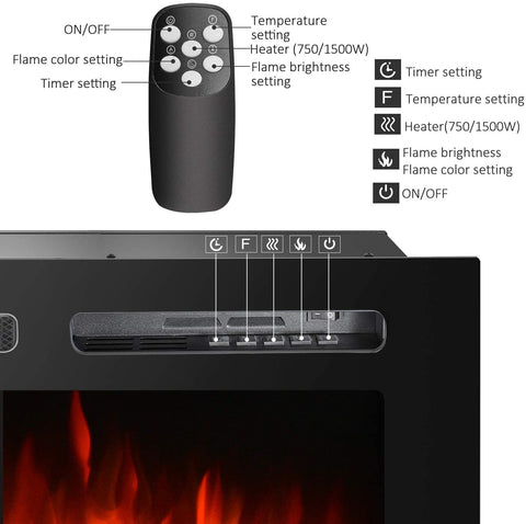 NEW 50 IN RECESSED ELECTRIC FIREPLACE 1500W & REMOTE WITH HEATER LED - with | Sold by Uncle Wiener's Wholesale