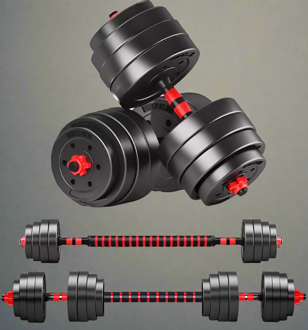 50 kg adjustable dumbbell set with barbell connector and spinlocks

adjustable iron sand dumbbells with PE casing for home gym

convertible dumbbell to barbell set with ergonomic grip rods

complete home gym weight set for strength training S1225