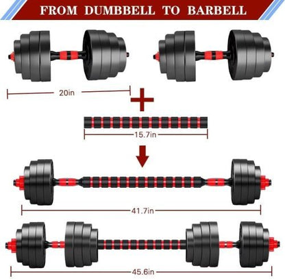 50 kg adjustable dumbbell set with barbell connector and spinlocks

adjustable iron sand dumbbells with PE casing for home gym

convertible dumbbell to barbell set with ergonomic grip rods

complete home gym weight set for strength training S1225
