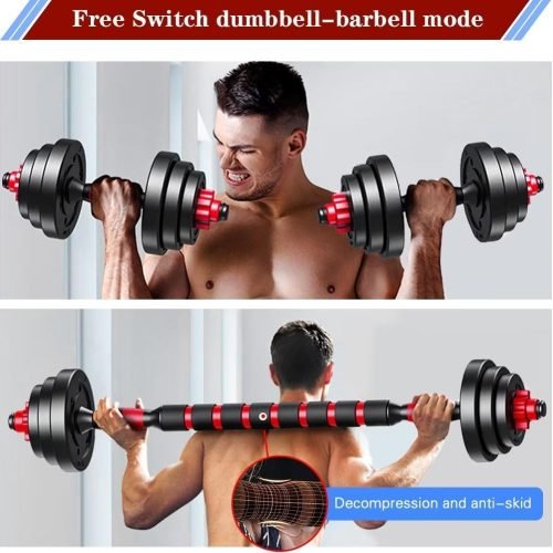 50 kg adjustable dumbbell set with barbell connector and spinlocks

adjustable iron sand dumbbells with PE casing for home gym

convertible dumbbell to barbell set with ergonomic grip rods

complete home gym weight set for strength training S1225