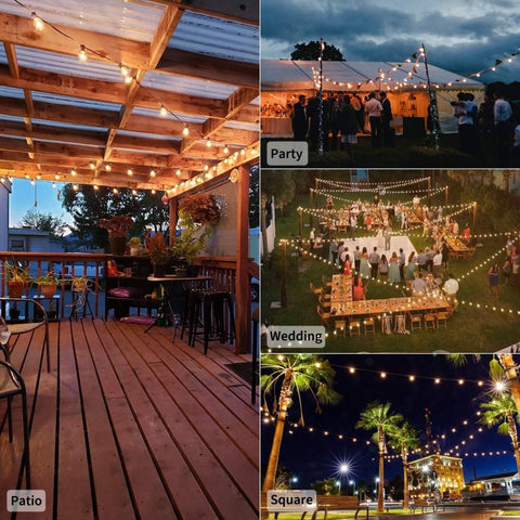 New 50 PCS G40 LED Outdoor Patio String Lights ��� Weatherproof Garden & Party Lighting 919348 - with | Sold by Uncle Wiener's Who