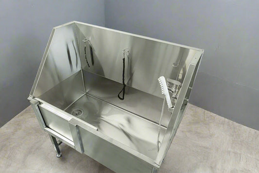 New 50″ Stainless Steel Dog Grooming Tub – Professional Pet Bathing Station | 523562 - with | Sold by Uncle Wiener's Wholesale
