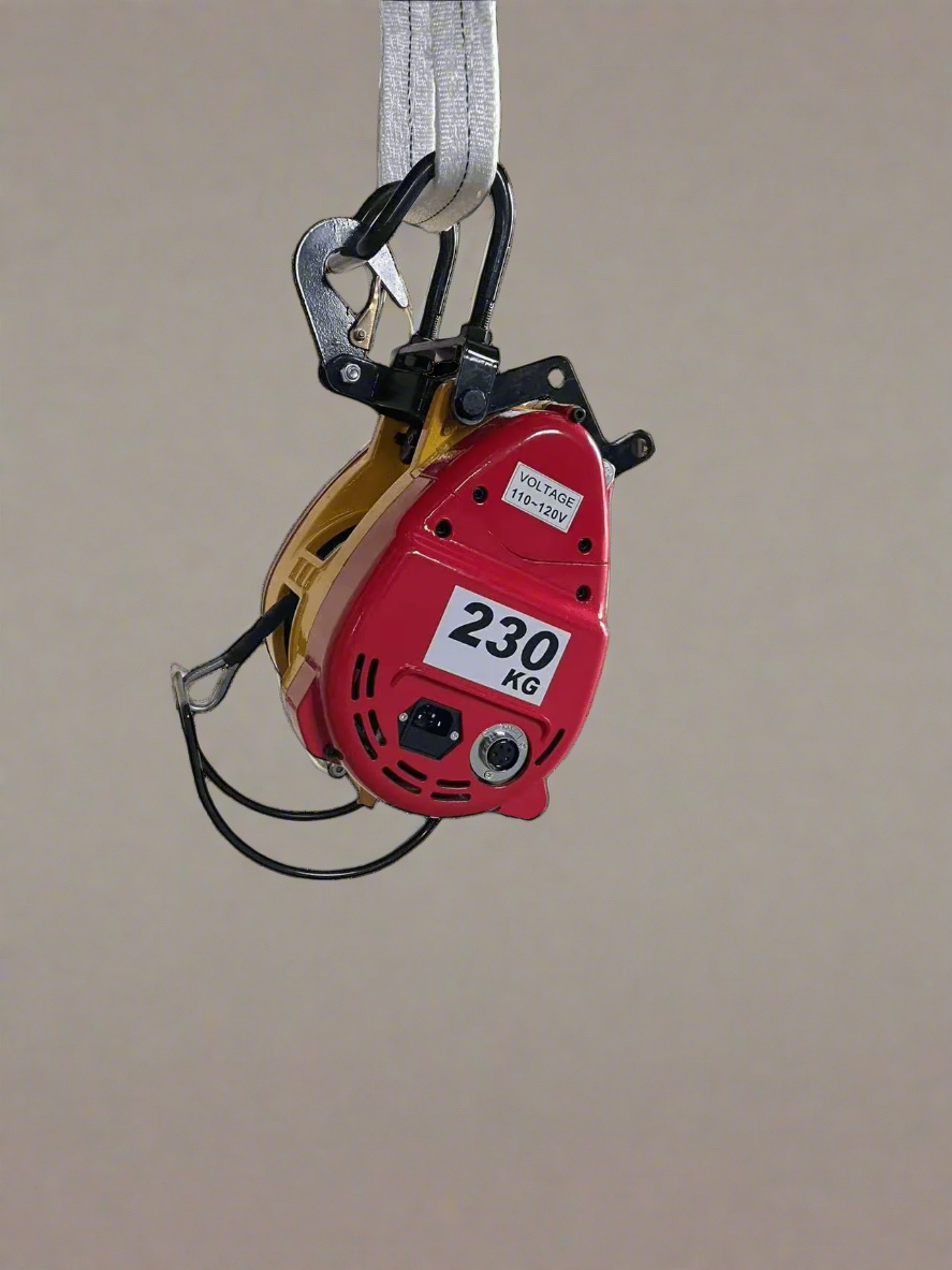 500 lb electric wire rope hoist with steel hook for garage use

Overhead crane hoist 110V with compact body design

Red electric shop hoist 500 lbs capacity for lifting

110V electric hoist with heavy-duty safety hook