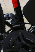 500W electric mountain bike with 26 inch wheels and disc brakes
Rear hub motor and 48V battery mounted on aluminum frame
Side view of electric mountain bike with front suspension
Handlebar and display panel of 21-speed electric bike
29 inch aluminum electric bike with 48V lithium battery