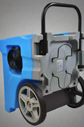 LookDry 50L LGR dehumidifier on wheels

Commercial restoration dehumidifier in blue

Digital control panel of dehumidifier

Rear view showing drainage hose port

LookDry portable dehumidifier for flood repair