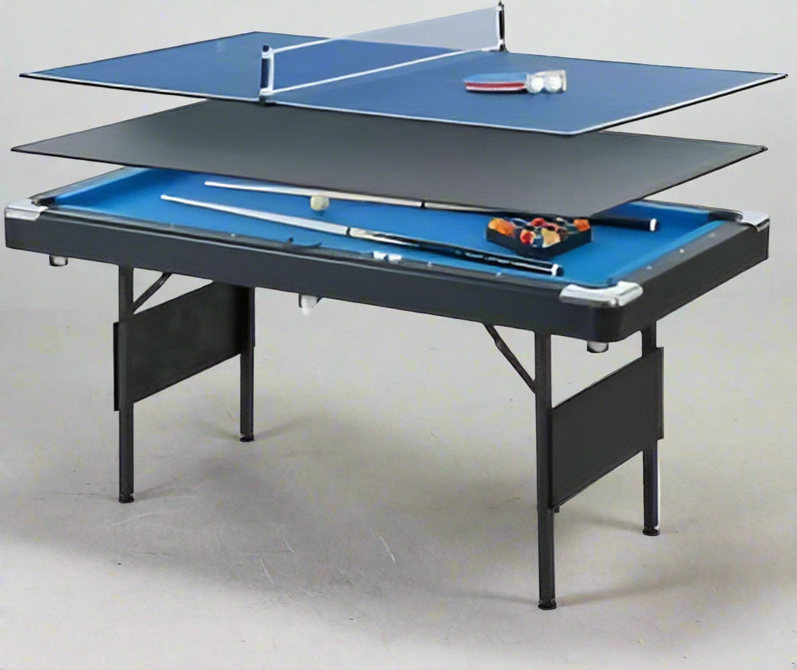 5.5 FT 3 IN 1 PORTABLE FOLDING POOL TABLE - Pool Table with | Sold by Uncle Wiener's Wholesale