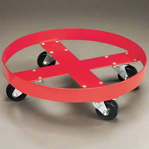 Heavy-Duty 55 Gallon Drum Dolly with Swivel Casters – Red Steel Frame
Top View of 55 Gallon Drum Dolly with 2.5 Inch Lip – Model 6891610