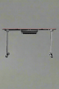 "55-inch carbon fiber gaming desk with LED lighting, USB charging station, dual monitor mount, and headphone hook – ideal for gaming or remote work setups"
