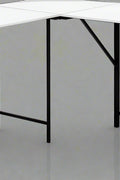 L-shaped white computer desk in home office with black frame

KW719W corner workstation desk with dual screen setup

55 inch modern corner desk for small space

L-shaped study desk with laminate top and metal legs