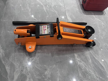 2.5 Ton Hydraulic Floor Jack – Top View in Orange Steel Frame
Heavy-Duty Car Jack – Front Angle with Wheels and Handle
Compact Steel Floor Jack – Side Profile for Low Clearance Vehicles