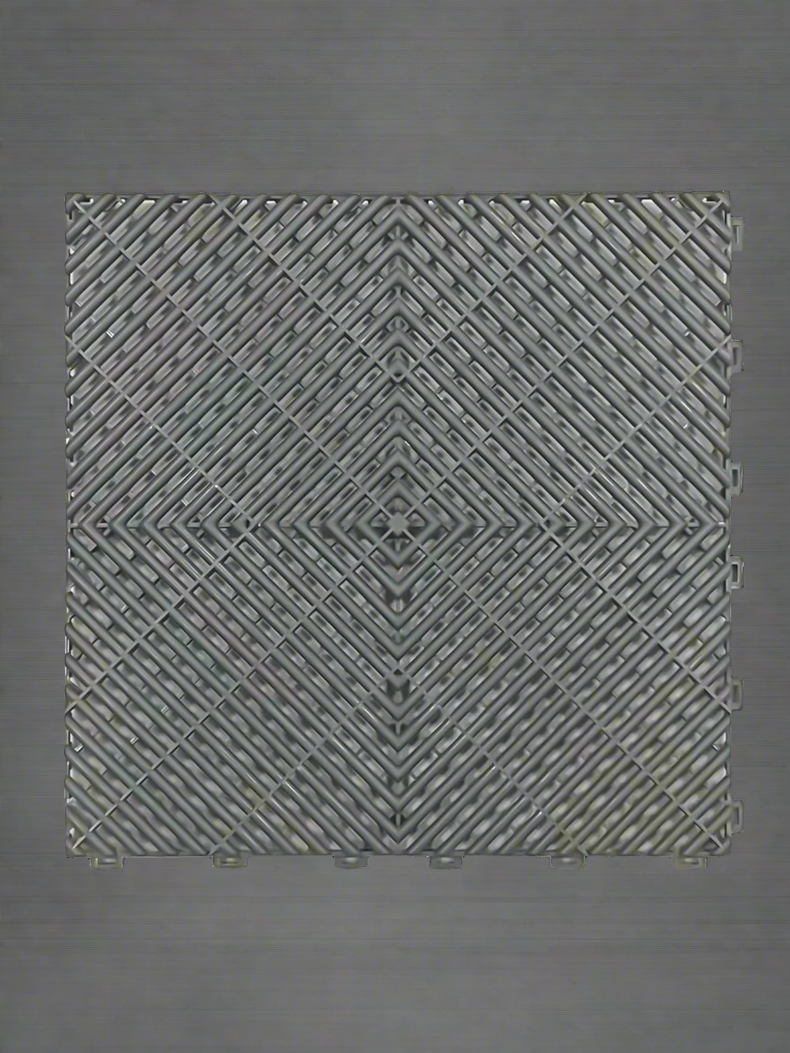 Red interlocking drainage tile for outdoor and garage use

Black modular drainage tile with open-grid pattern

Gray drainage tile with non-slip texture and interlocking edges