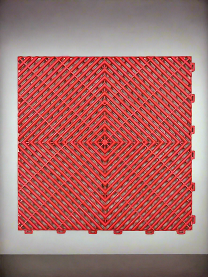 Red interlocking drainage tile for outdoor and garage use

Black modular drainage tile with open-grid pattern

Gray drainage tile with non-slip texture and interlocking edges