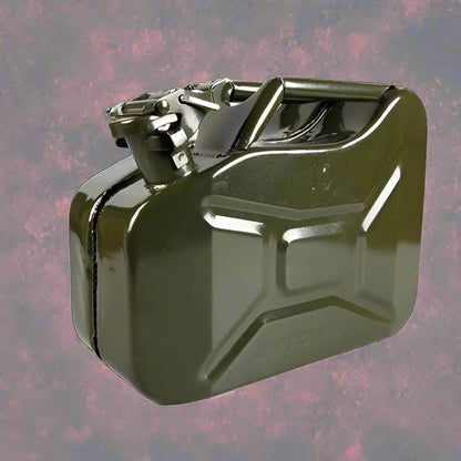 Metal Fuel Jerry Can – Military Green, Heavy-Duty Gas & Diesel Storage – 5L, 10L, 20L