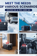 Portable 5L diesel heater in compact toolbox-style case

Heater unit showing dual AC and DC input ports

Close-up of advanced fuel output control display

Portable heater shown in car trunk for mobile use

5L heater for garages, camping, and home emergencies