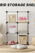 New 6 & 12 Cube Modular Wire Storage Rack – Stackable Grid Organizer Closet & Garage Shelf - with 6 - Cube | Sold by Uncle Wiener's Wholesale
