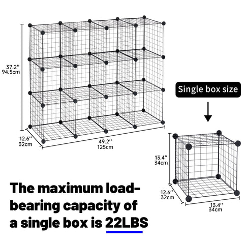 New 6 & 12 Cube Modular Wire Storage Rack – Stackable Grid Organizer Closet & Garage Shelf - with 9 - Cube | Sold by Uncle Wiener's Wholesale