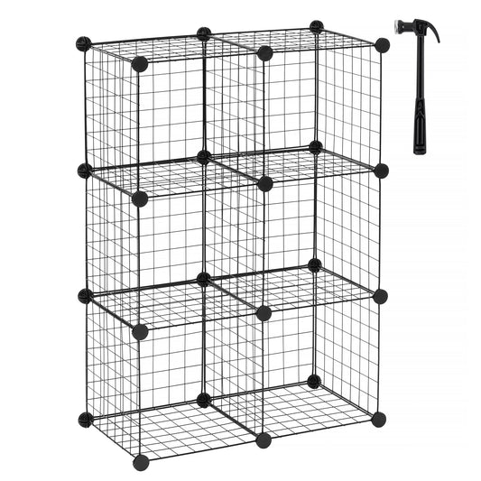 New 6 & 12 Cube Modular Wire Storage Rack – Stackable Grid Organizer Closet & Garage Shelf - with 6 - Cube | Sold by Uncle Wiener's Wholesale