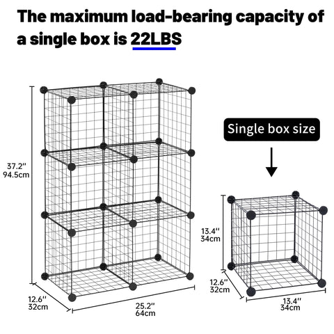 New 6 & 12 Cube Modular Wire Storage Rack – Stackable Grid Organizer Closet & Garage Shelf - with 6 - Cube | Sold by Uncle Wiener's Wholesale