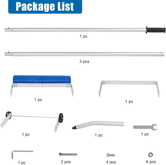 New 6 - 20 Ft Extendable Aluminum Snow Roof Rake with Wheels – Lightweight & Durable 1122204 - with | Sold by Uncle Wiener's Wholesale
