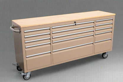 Red 6FT Rolling Tool Workbench with USB and Power Strip

Blue 15-Drawer Steel Workbench with Wheels

Gray Tool Cabinet with Power Outlets – 6FT

Purple Garage Tool Chest with USB Ports

Stainless Steel Heavy-Duty Tool Workbench