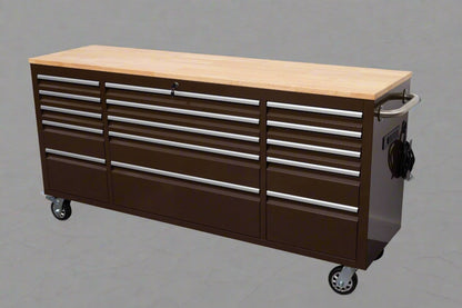 Red 6FT Rolling Tool Workbench with USB and Power Strip

Blue 15-Drawer Steel Workbench with Wheels

Gray Tool Cabinet with Power Outlets – 6FT

Purple Garage Tool Chest with USB Ports

Stainless Steel Heavy-Duty Tool Workbench