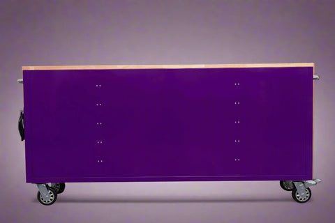 Red 6FT Rolling Tool Workbench with USB and Power Strip

Blue 15-Drawer Steel Workbench with Wheels

Gray Tool Cabinet with Power Outlets – 6FT

Purple Garage Tool Chest with USB Ports

Stainless Steel Heavy-Duty Tool Workbench