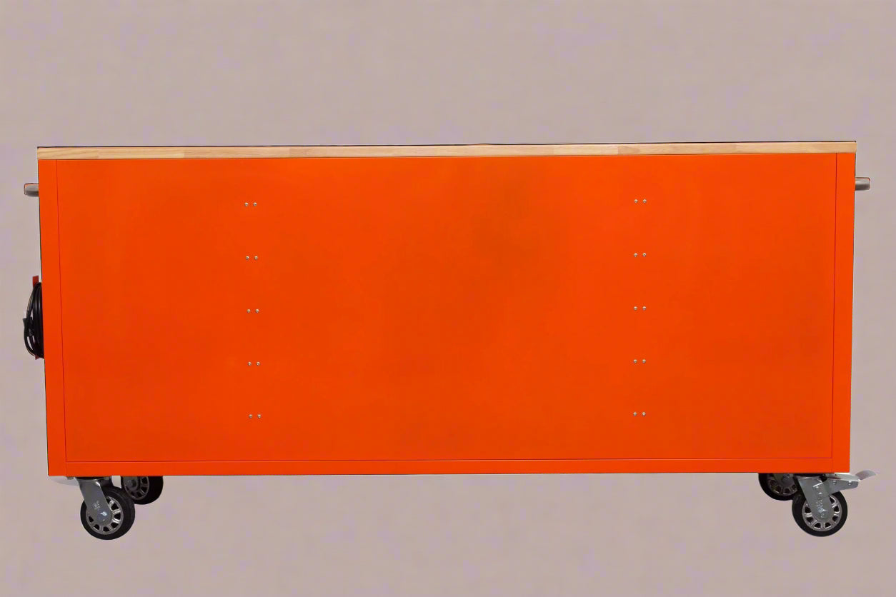 Red 6FT Rolling Tool Workbench with USB and Power Strip

Blue 15-Drawer Steel Workbench with Wheels

Gray Tool Cabinet with Power Outlets – 6FT

Purple Garage Tool Chest with USB Ports

Stainless Steel Heavy-Duty Tool Workbench